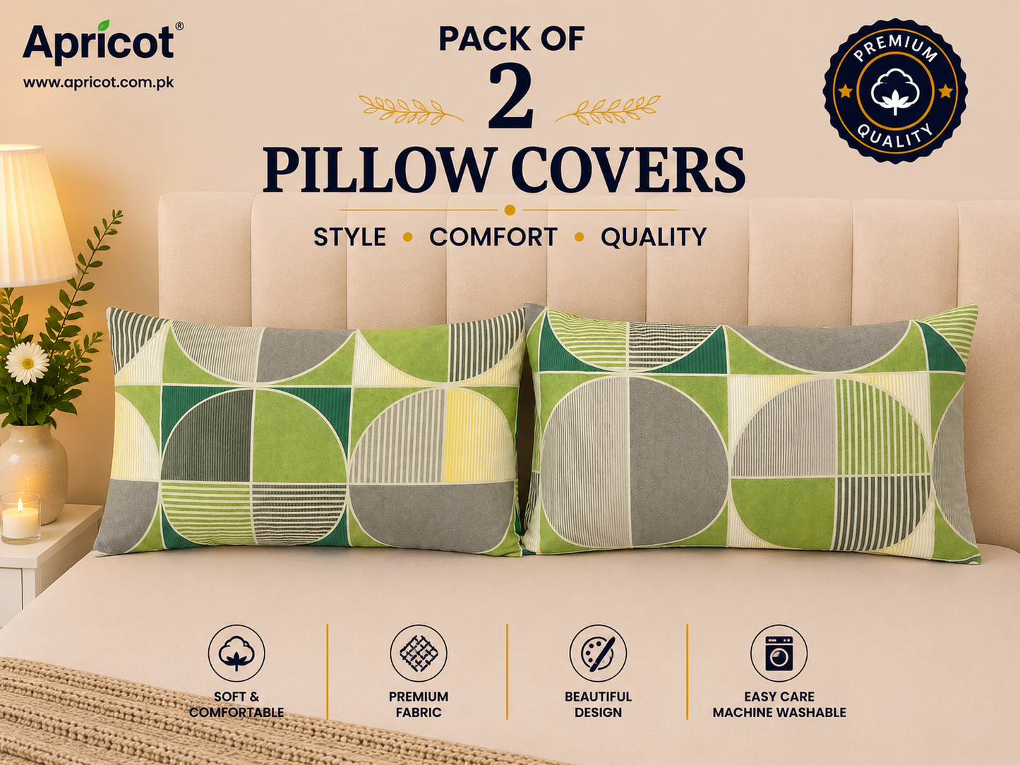 Printed Pillow Covers Pack of 2- PC00112