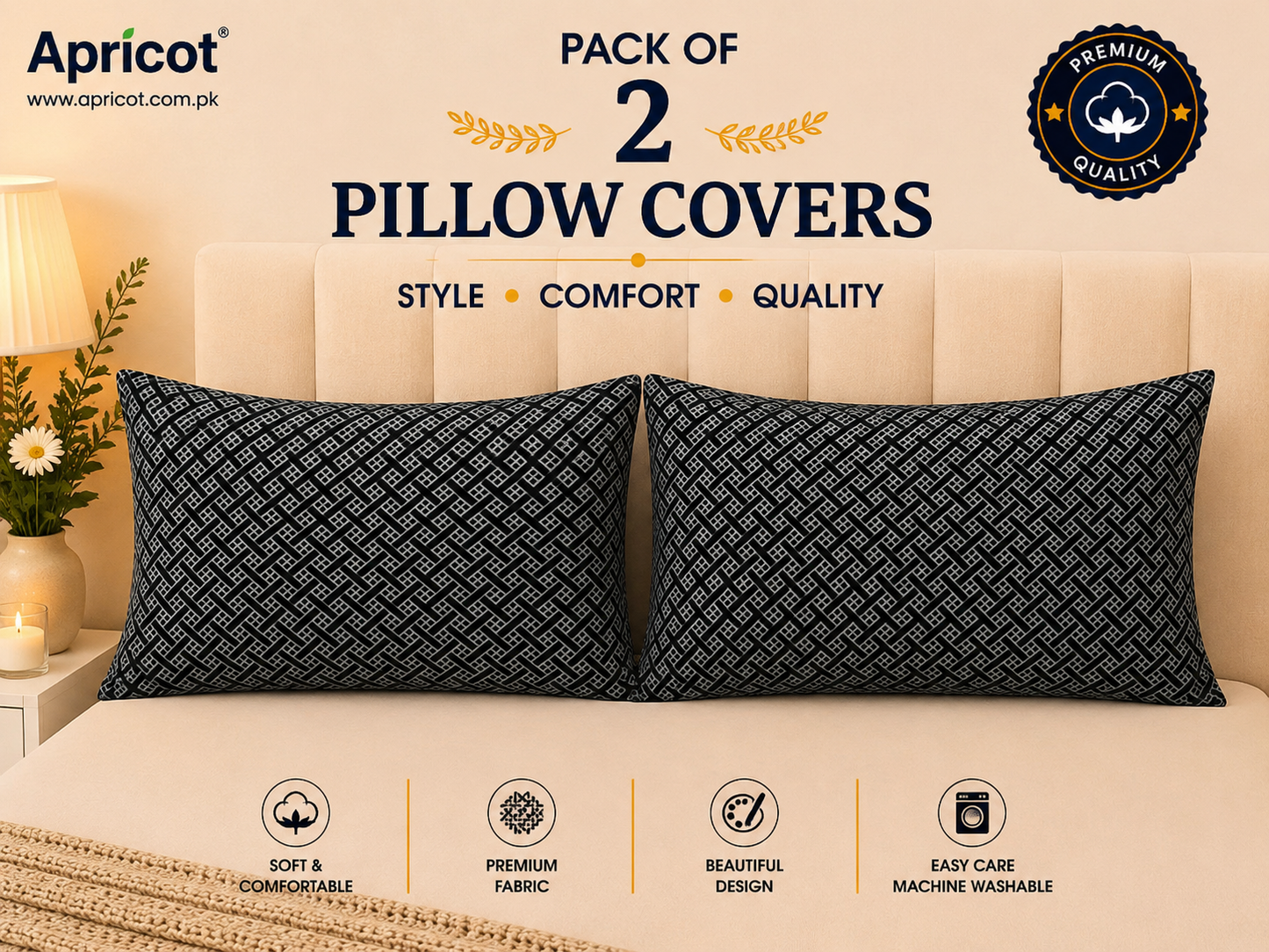 Printed Pillow Covers Pack of 2- PC0069