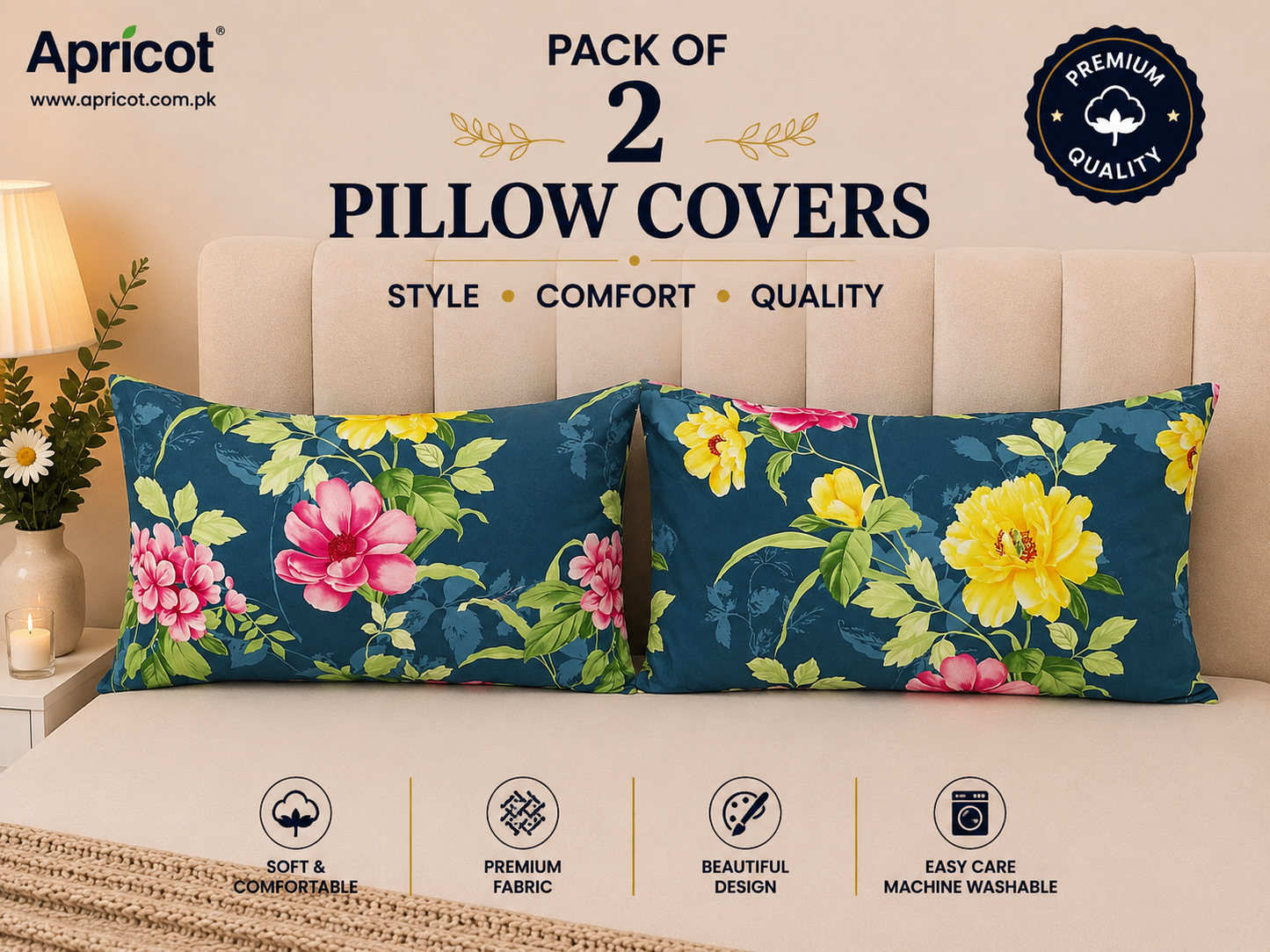 Printed Pillow Covers Pack of 2- PC00106