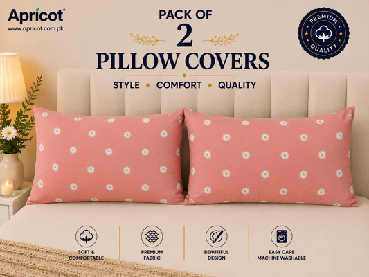 Printed Pillow Covers Pack of 2- PC00107 cushions Apricot