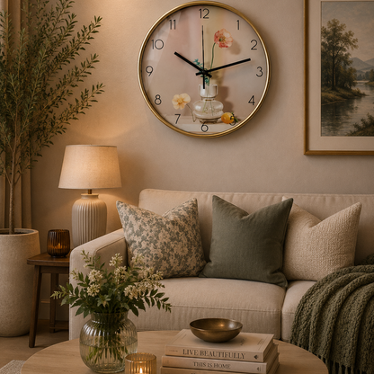 30CM Wall Clock- (SA2311-10) VASE Clock Apricot