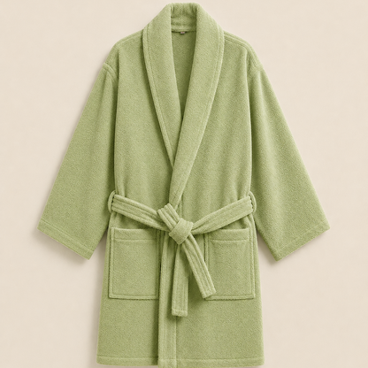100% Cotton Bathrobe- MINT Bath Linen Apricot