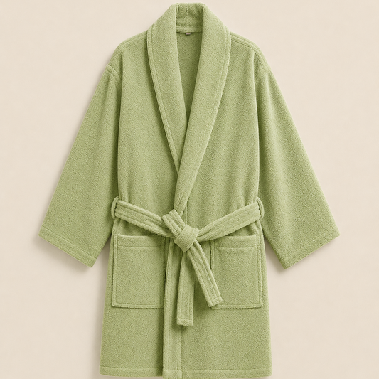 100% Cotton Bathrobe- MINT Bath Linen Apricot
