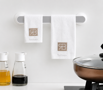 2 PCs RB Embroidered Kitchen Towels- White