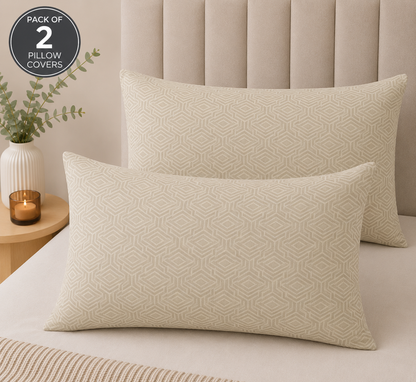 Printed Pillow Covers Pack of 2- PC0027 cushions Apricot