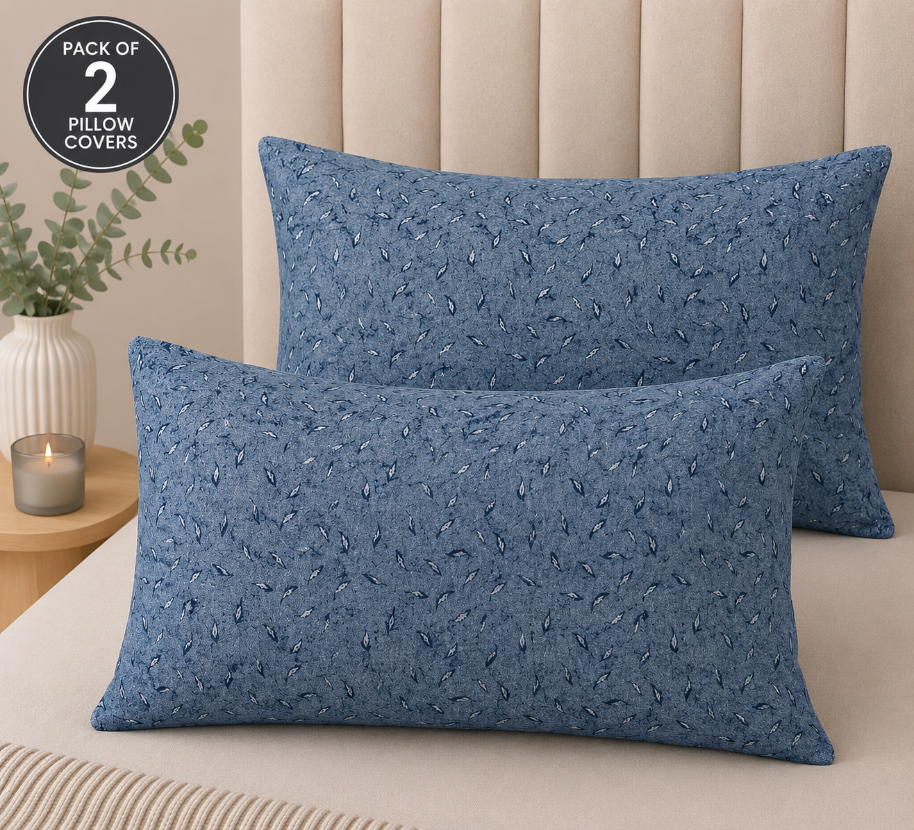 Printed Pillow Covers Pack of 2- PC0029 cushions Apricot