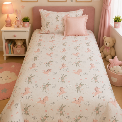2Pcs Single Bed Sheet- Sb296 single bed sheet Apricot