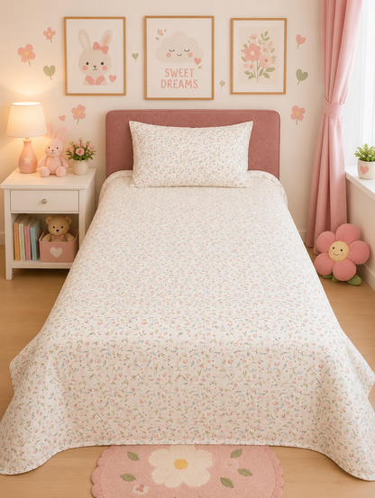 2Pcs Single Bed Sheet- Sb148 single bed sheet Apricot