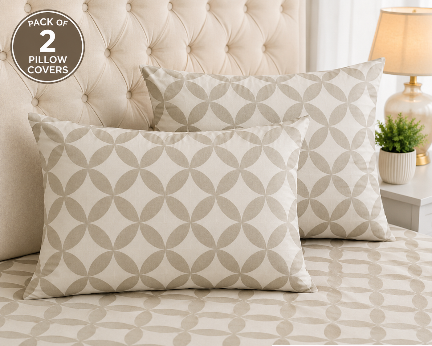 Printed Pillow Covers Pack of 2- PC0058