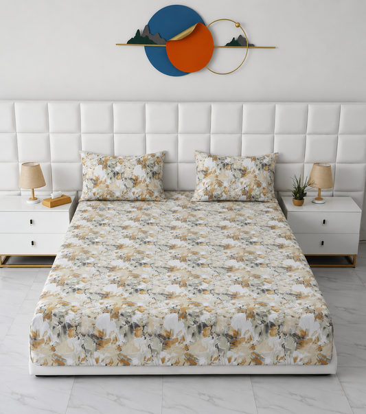 Fitted Bed Sheet- FT0046 Fitted Sheets Apricot