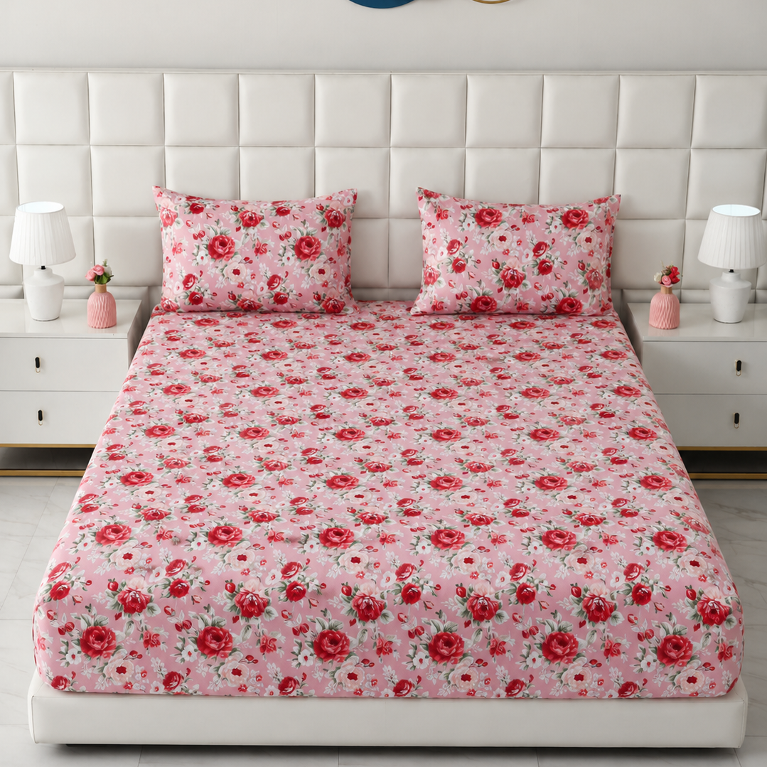 Fitted Bed Sheet- FT0047 Fitted Sheets Apricot
