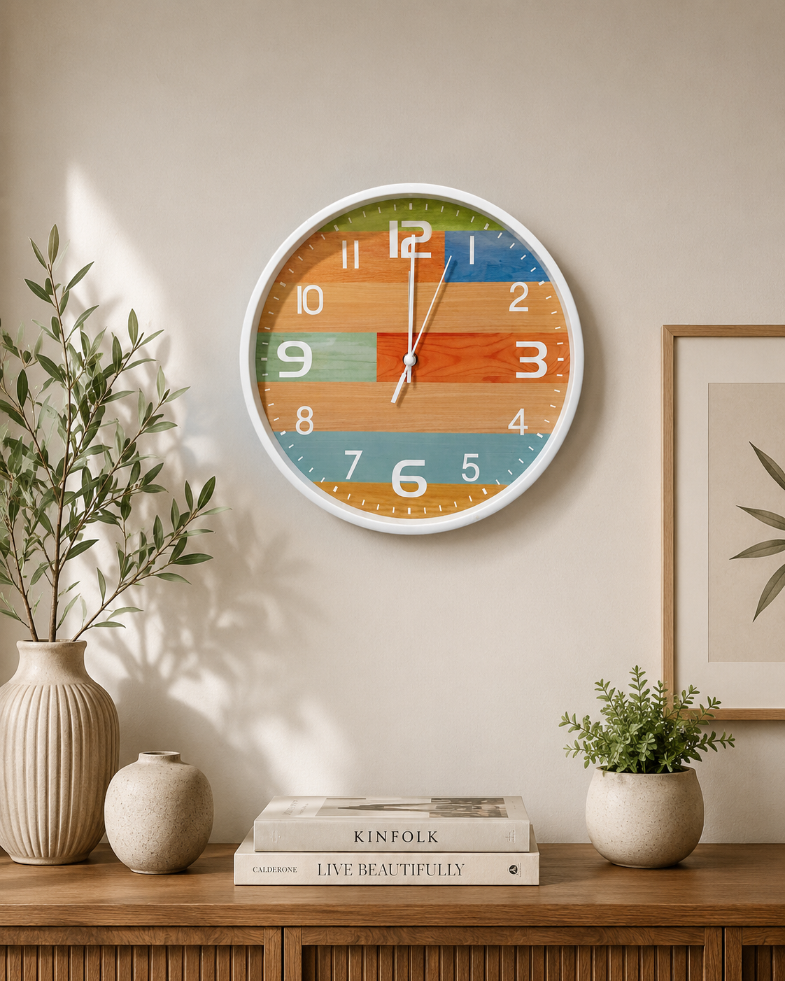 30CM Wall Clock- (SA2405-221) MULTI Clock Apricot