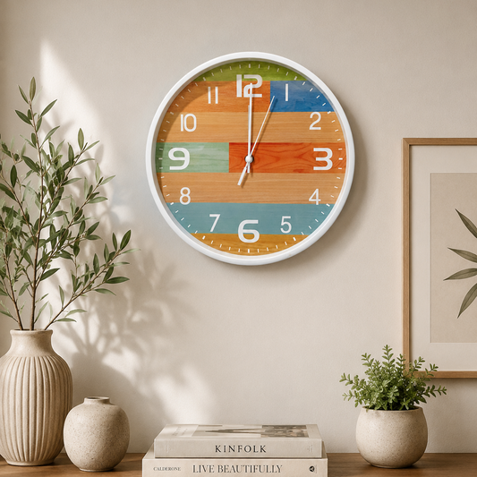 30CM Wall Clock- (SA2405-221) MULTI Clock Apricot