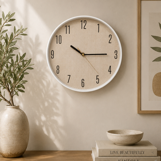30CM Wall Clock- (SA2405-203) WHITE Clock Apricot