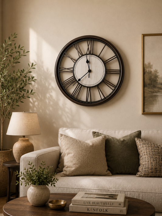 30CM Wall Clock- (SA2405-179) COFFEE Clock Apricot