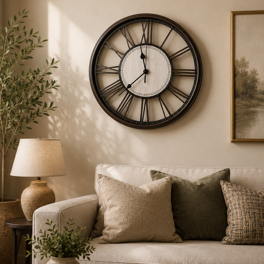 30CM Wall Clock- (SA2405-179) COFFEE Clock Apricot