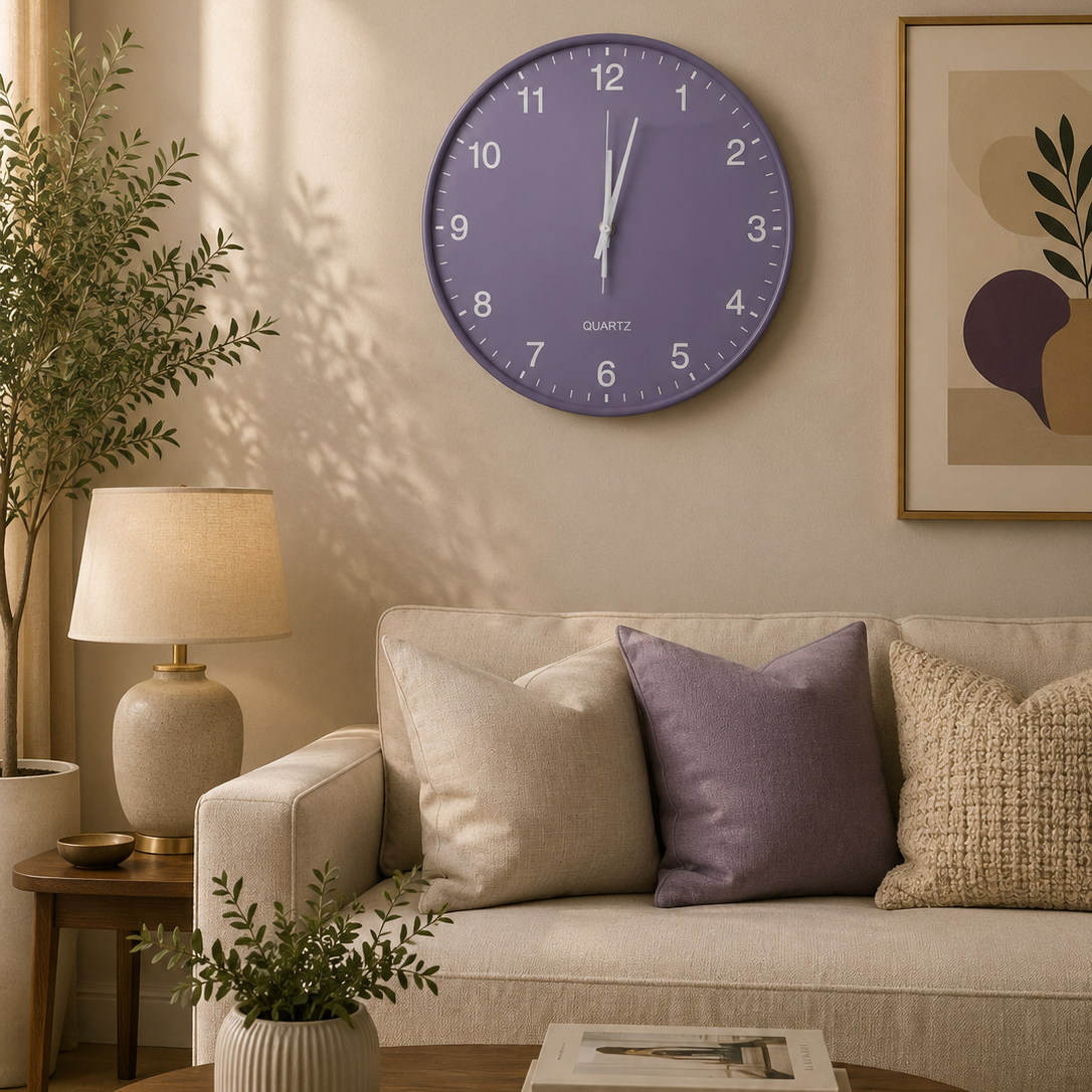 30CM Wall Clock- (SA2405-180) PURPLE Clock Apricot