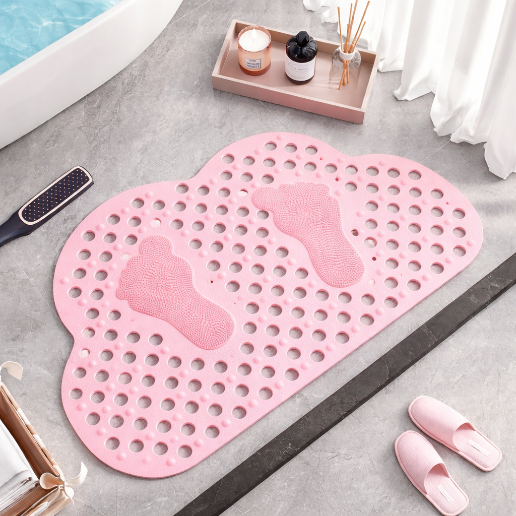 Cloud shape Antislip bathroom mat (SA2510-111)Pink Bath Mats Apricot