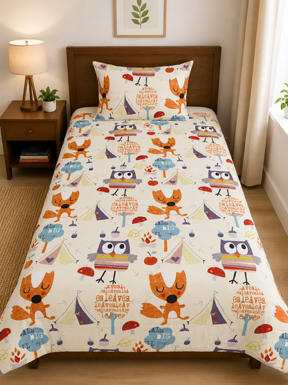 2Pcs Single Bed Sheet- SB-183 single bed sheet Apricot