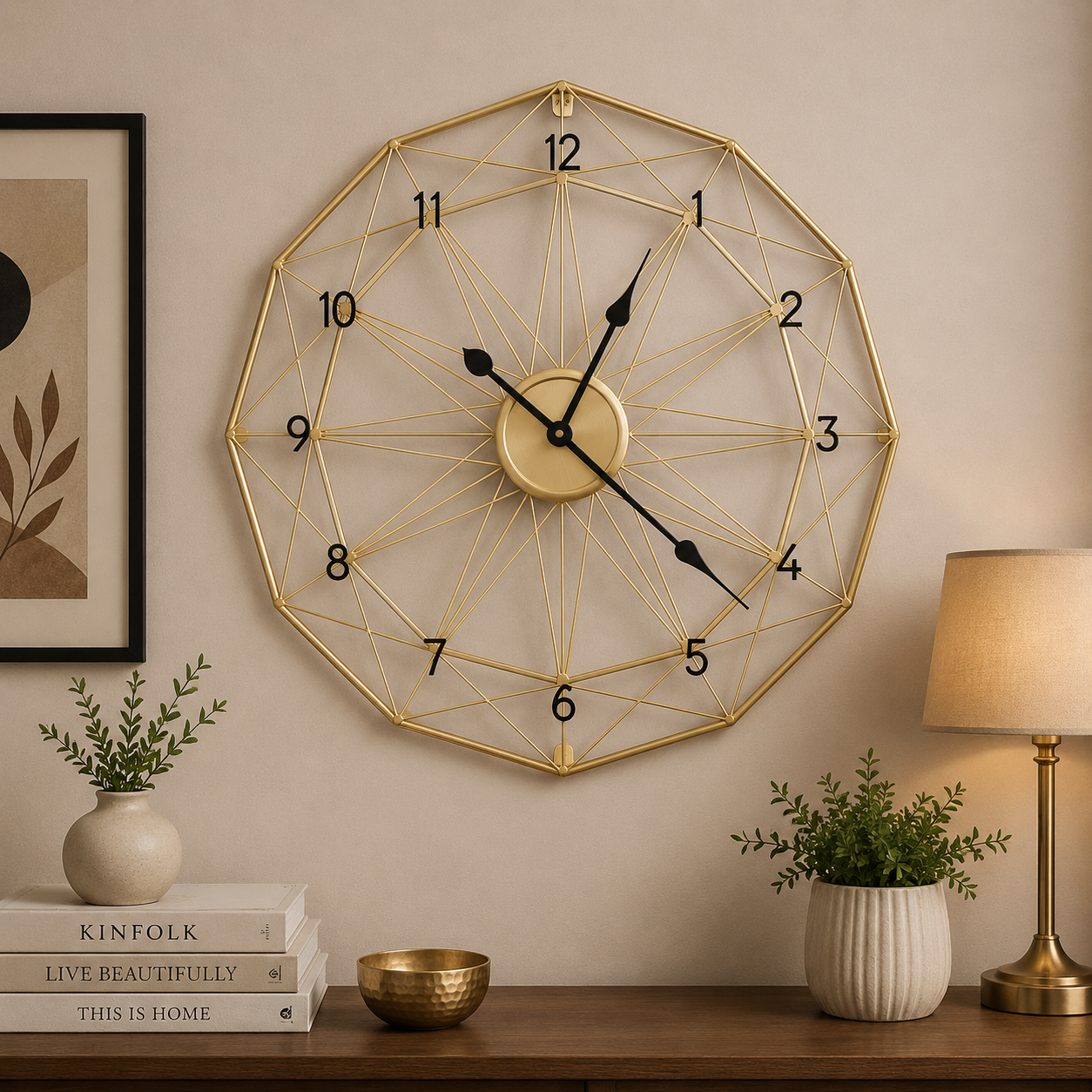 60Cm Modern Design Metallic Wall Clock SA2013-60 Clock Apricot