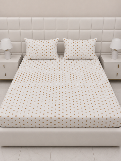 Fitted Bed Sheet- FT0033 Fitted Sheets Apricot