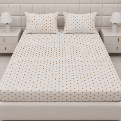 Fitted Bed Sheet- FT0033 Fitted Sheets Apricot