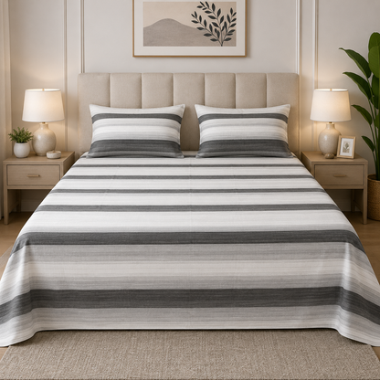3 PCs Double Bed Sheet- DB342 BED SHEET Apricot