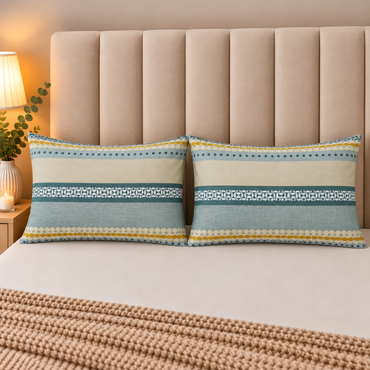 Printed Pillow Covers Pack of 2- PC00129 cushions Apricot