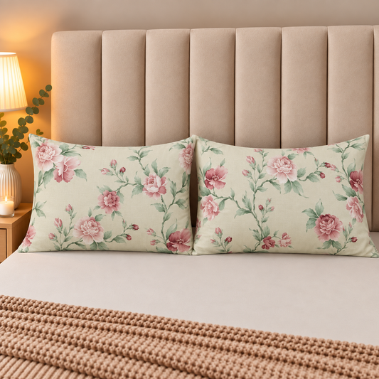 Printed Pillow Covers Pack of 2- PC00130 cushions Apricot