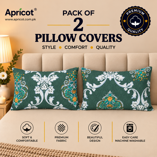 Printed Pillow Covers Pack of 2- PC00147 cushions Apricot