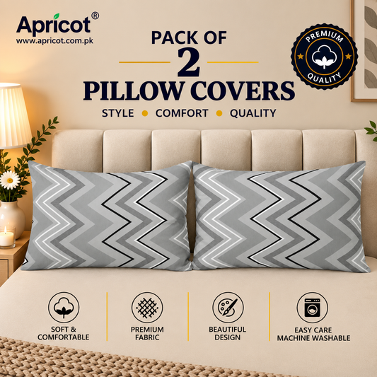 Printed Pillow Covers Pack of 2- PC00155 cushions Apricot