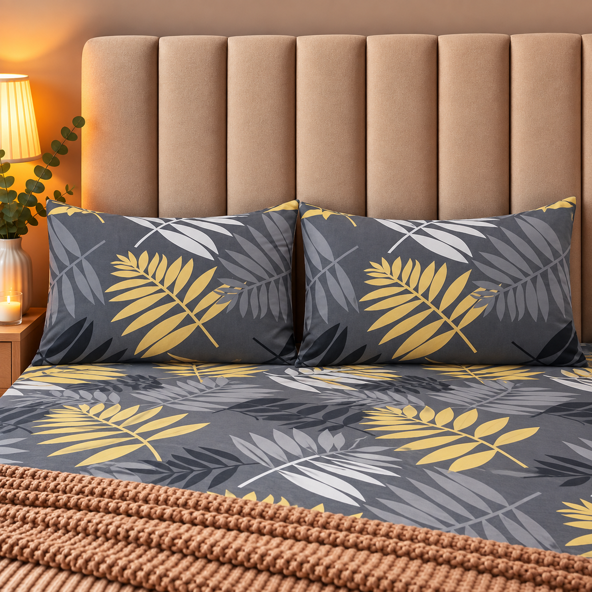 Printed Pillow Covers Pack of 2- PC00126 cushions Apricot