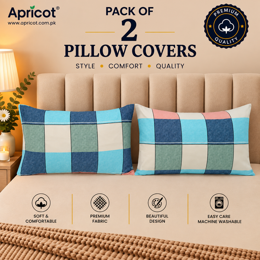 Printed Pillow Covers Pack of 2- PC00144 cushions Apricot