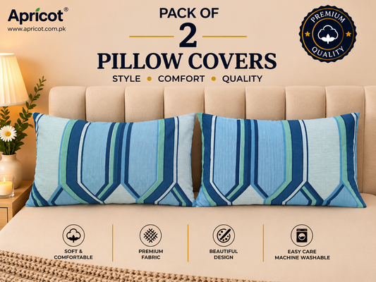 Printed Pillow Covers Pack of 2- PC00154 cushions Apricot