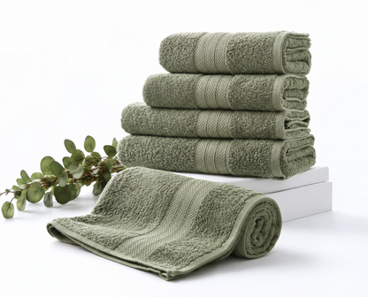 1 PC 100% Cotton Towel (16079)- Dessert Sage Bath Towels & Washcloths Apricot