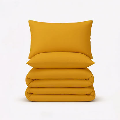 Solid Duvet Cover-Mustard Bed Sheets Apricot