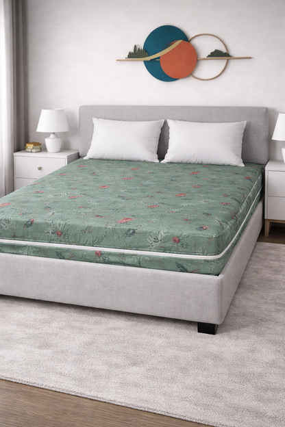 Zipper Mattress Cover Printed-Summer Slumber Protectors Apricot