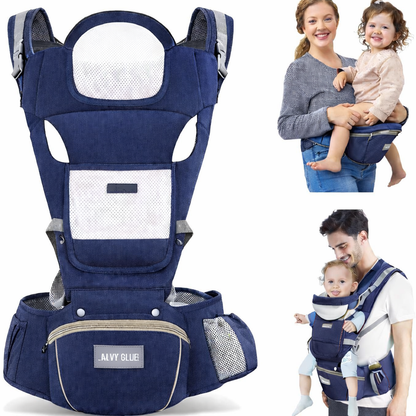 6-in-1 Baby Carrier Baby Strap with Waist Stool-SA2408-183(Navy Blue) Blankets Apricot