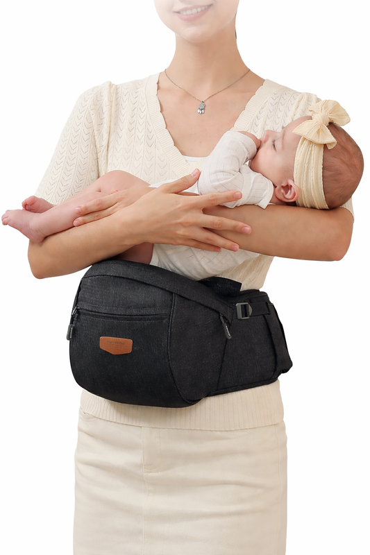 Baby Hip Seat With Adjustable Belt and Pocket-SA2408-182(Black) Blankets Apricot