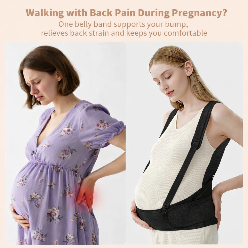 Belly Bands for Pregnant Women With Double Support-SA2411-55(BLACK) Blankets Apricot