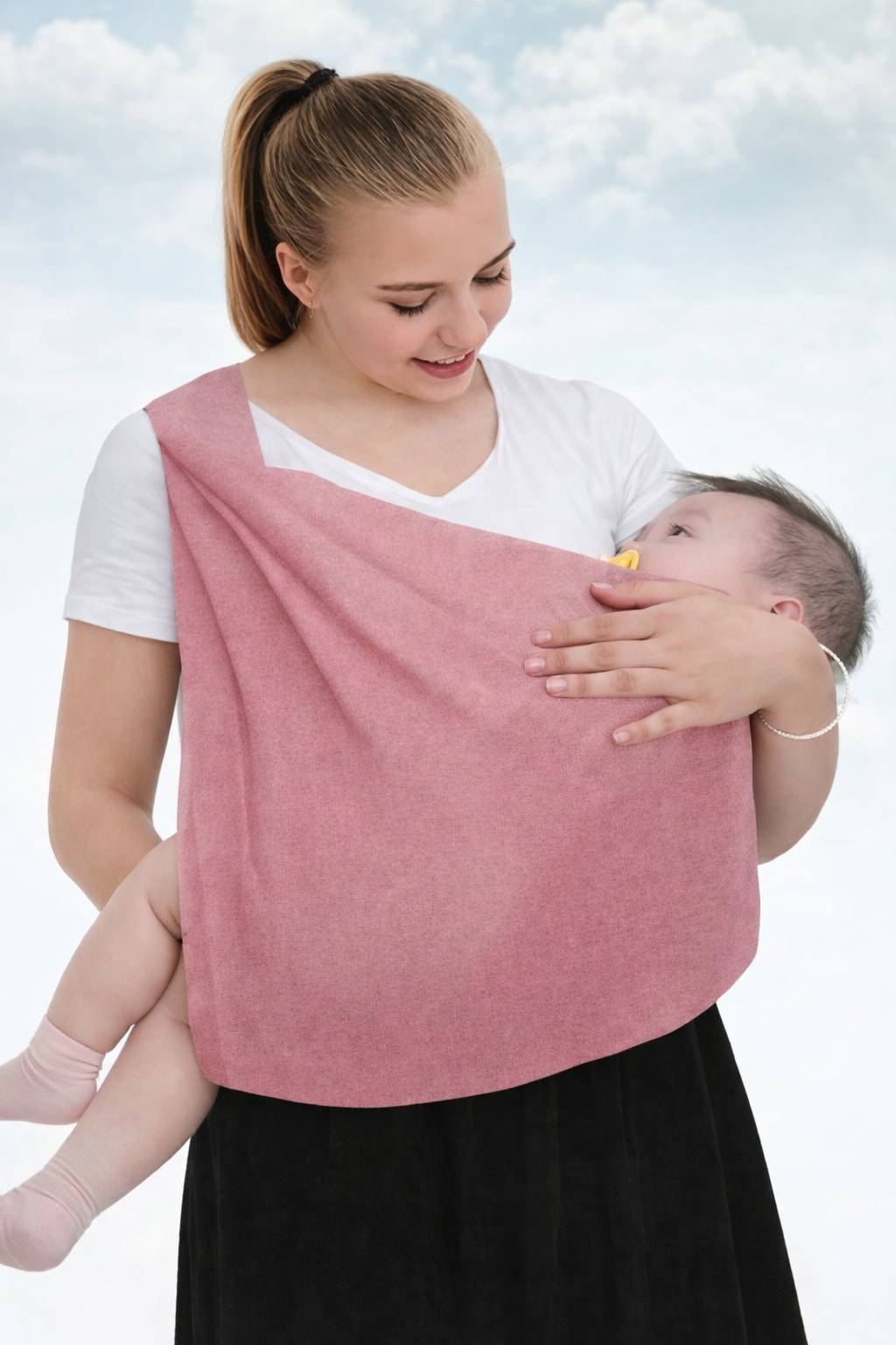 Baby Wraps Carrier-Hand Free Baby Sling For Newborns-SA2411-54(PINK) Blankets Apricot