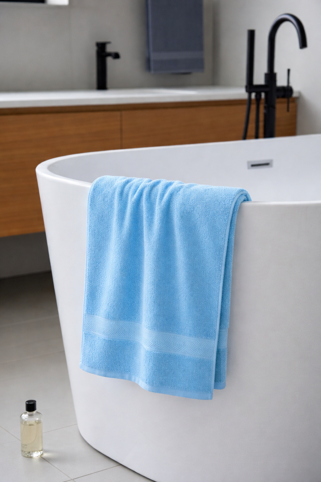 1 PC Bath Towel-Sky Blue Bath Towels & Washcloths Apricot