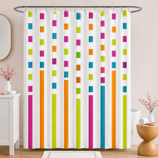 1 PC Waterproof Shower Curtain-Multi Colors Curtains Apricot