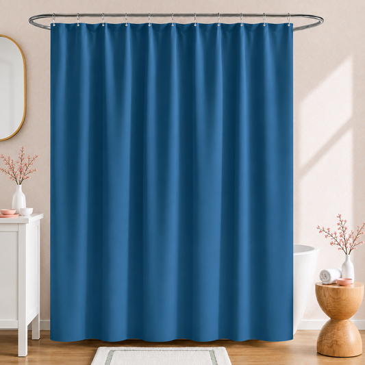 1 PC Waterproof Shower Curtain-Blue Curtains Apricot