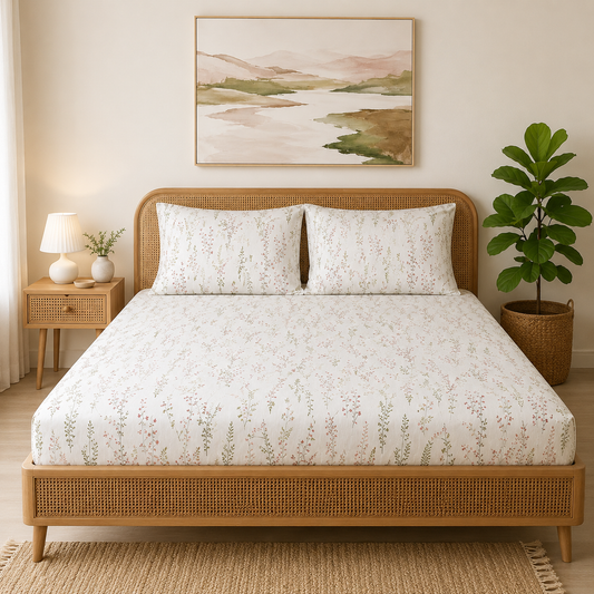 Fitted Bed Sheet- PFT0272 Fitted Sheets Apricot