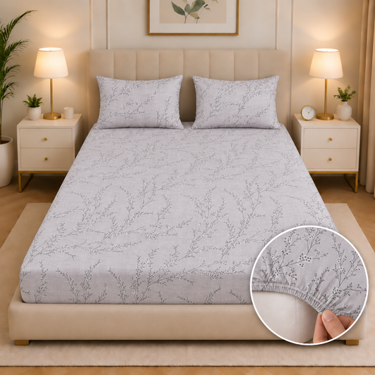 Fitted Bed Sheet- Jaipur Waves Fitted Sheets Apricot