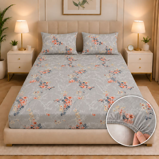 Fitted Bed Sheet- FTM001 Fitted Sheets Apricot