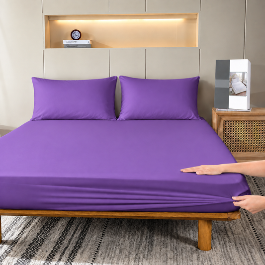 Fitted Bed Sheet- Purple Fitted Sheets Apricot