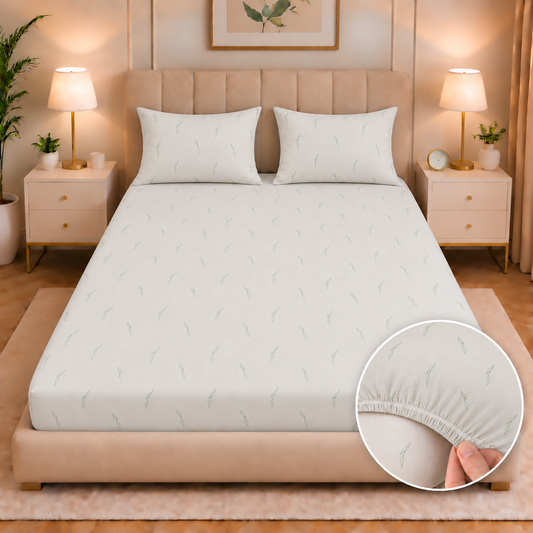 Fitted Bed Sheet- PFT0309 Fitted Sheets Apricot