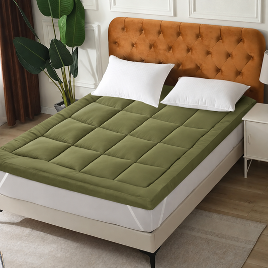Winter Mattress Topper 700 GSM-Olive Comforters Apricot